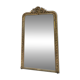 Antique Louis-Philippe fireplace mirror with pediment and beading, 174.5cm