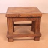 Old small Burmese teak workshop bedside table / ideal in a harness to put 1 plant or e
