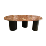 Earth-coloured marble coffee table