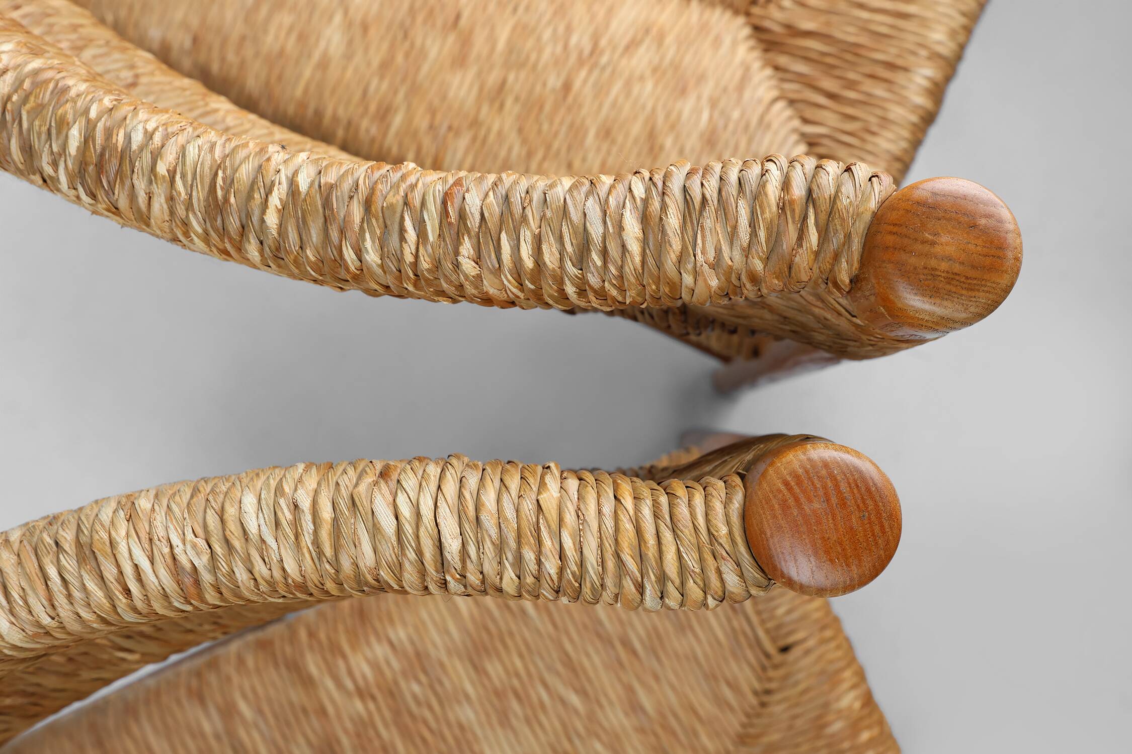 Pair Dordogne Straw Chair by Robert Sentou  1960s