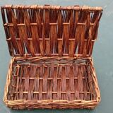 70s woven wicker box