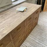 XL oak counter, trade furniture with multi-drawers