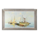 Oil Painting on Hardboard “Trawler and Tuna Boats”, signed G.Lhermitte – Mid 20th century