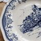 Assiette plate vintage faïence de Gien – Décor bleu romantique