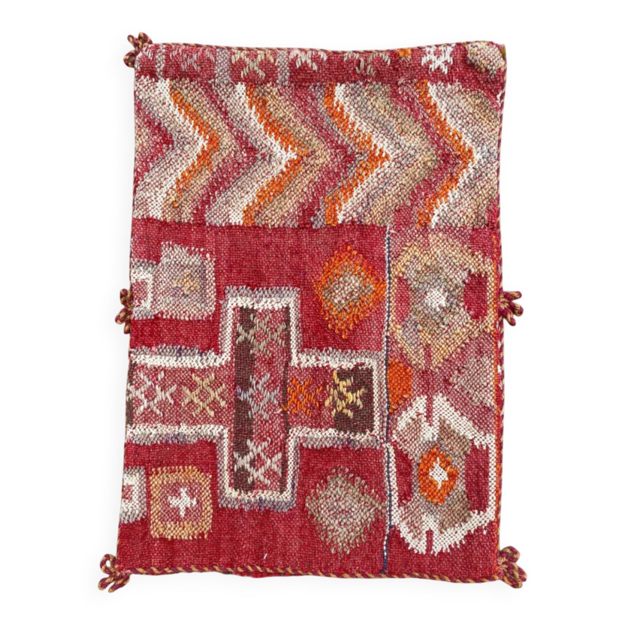 Berber cushion cover, ancient weaving Zanafi/Glaoua, unique piece.