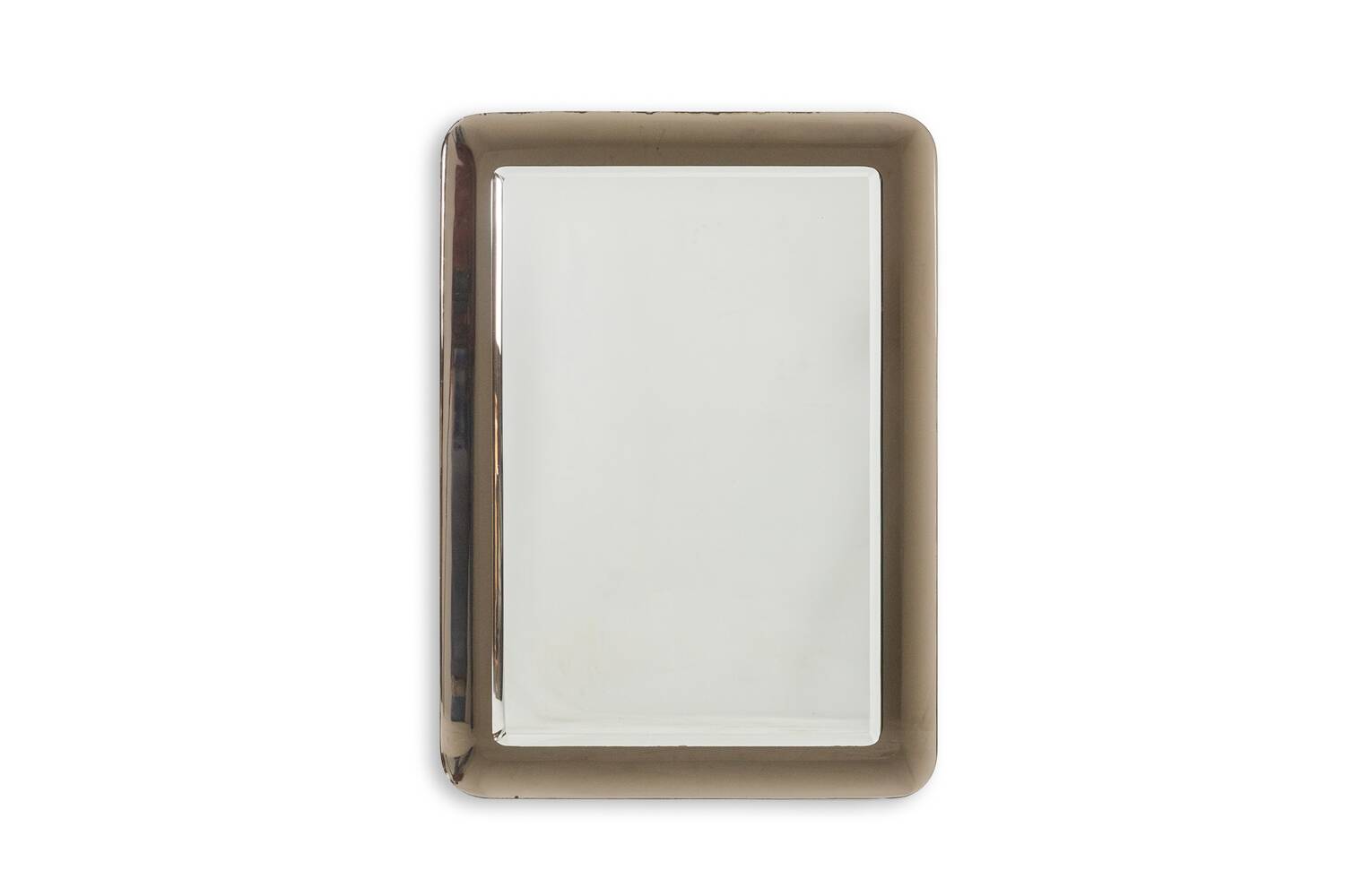 Bicolour rectangular mirror with rounded corners. Circa 1950.