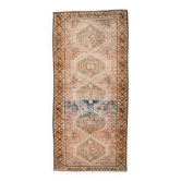 Tapis géométrique vintage marron crème 4x8, 112x241 cm