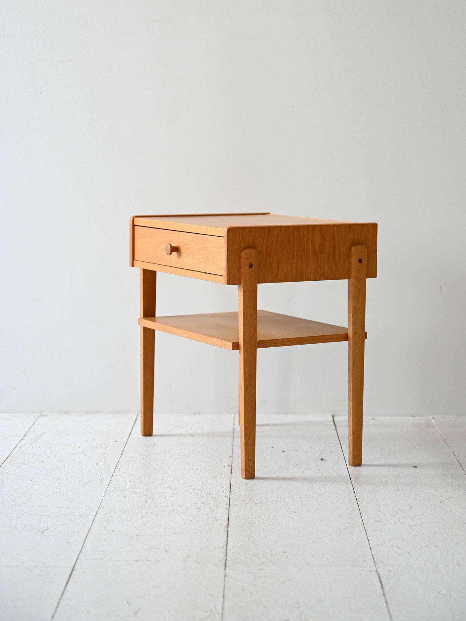 Vintage Scandinavian Oak Bedside Table, 1950s/60s