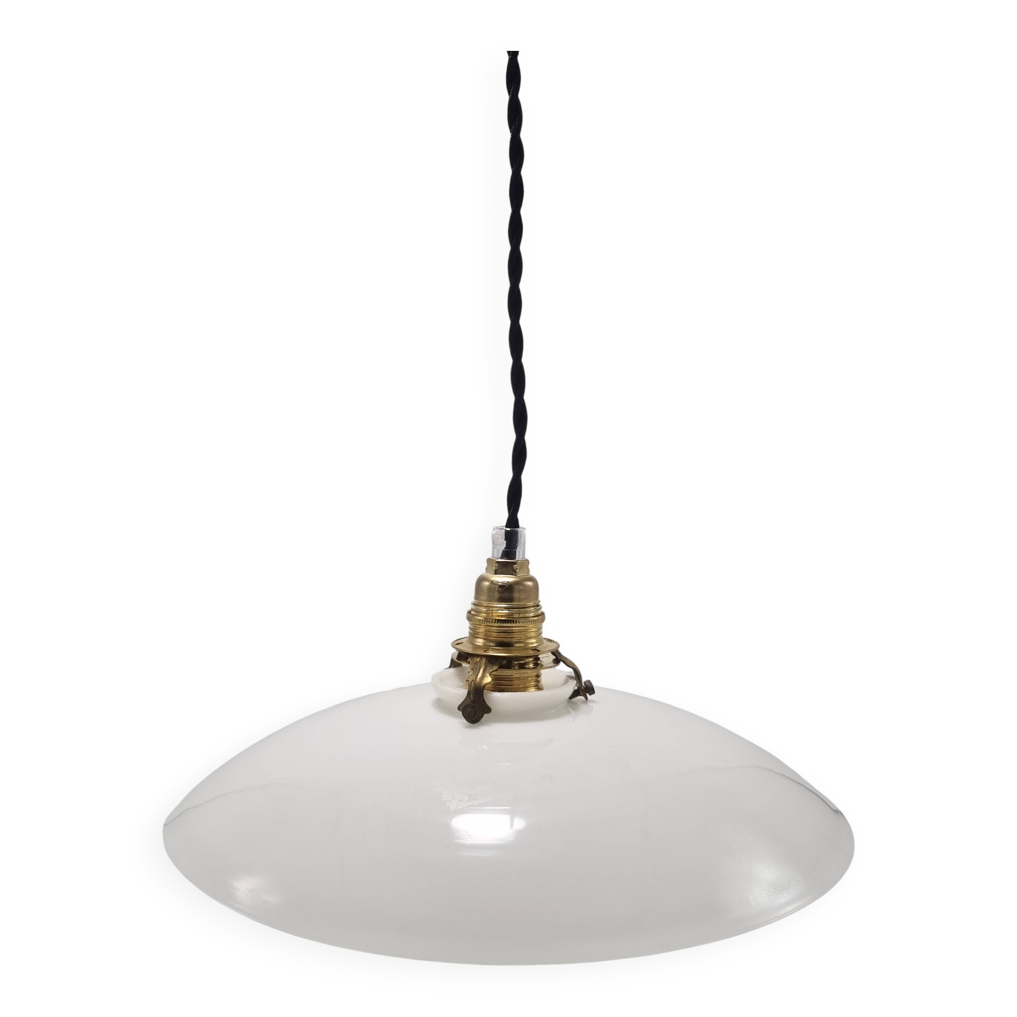 Opaline glass pendant light