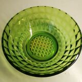 Plat en verre vert XXème siècle vintage