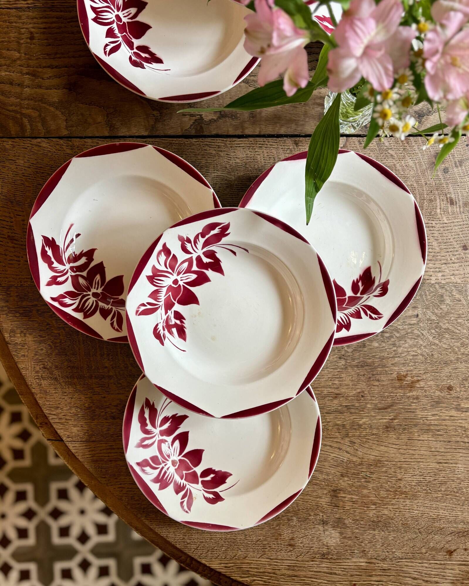 Lot de 8 assiettes creuses vintage, Jacky de Digoin