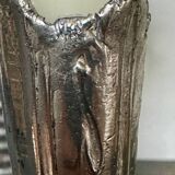Silver metal candle holder