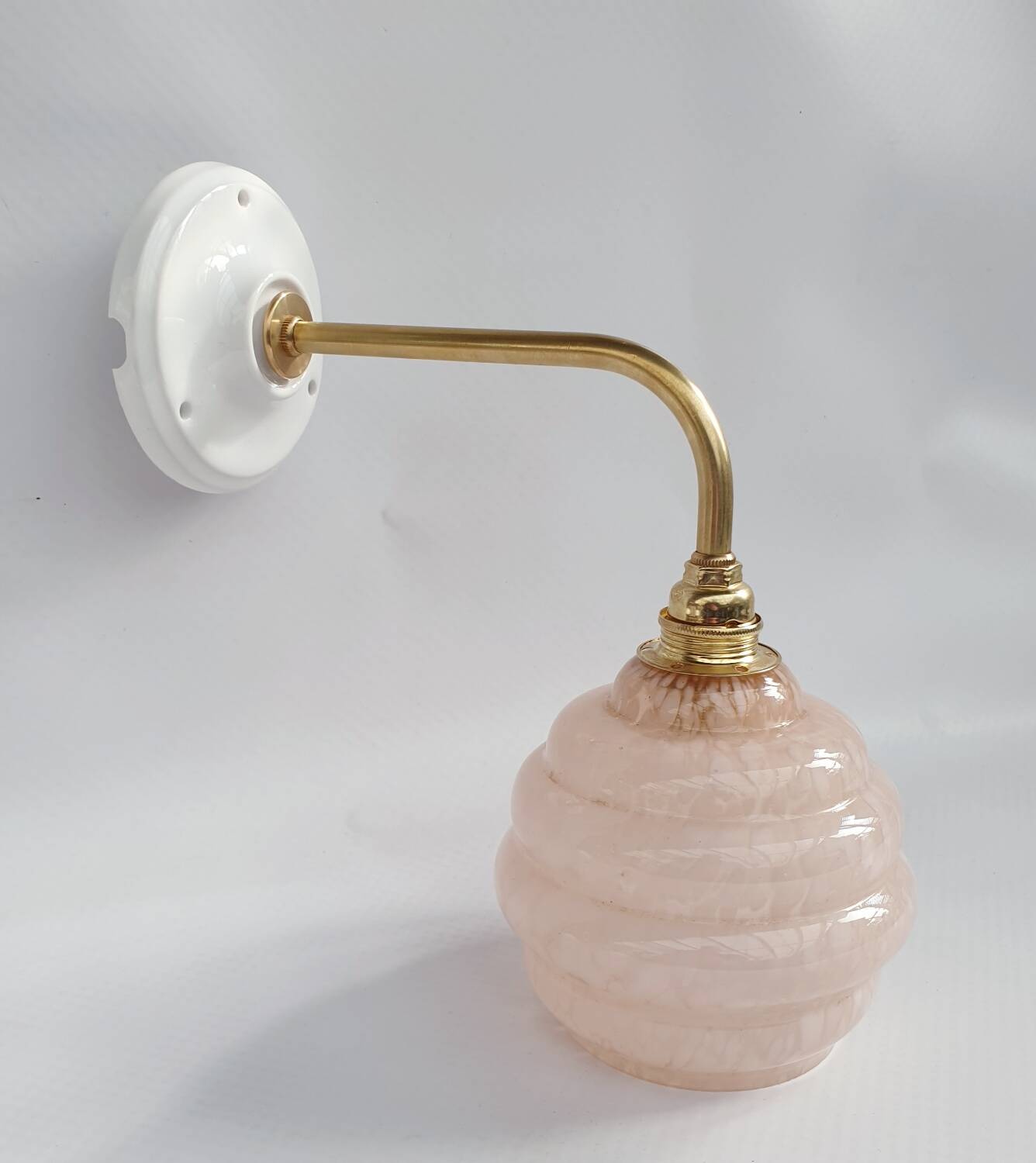 Swan neck and speckled glass wall lamp