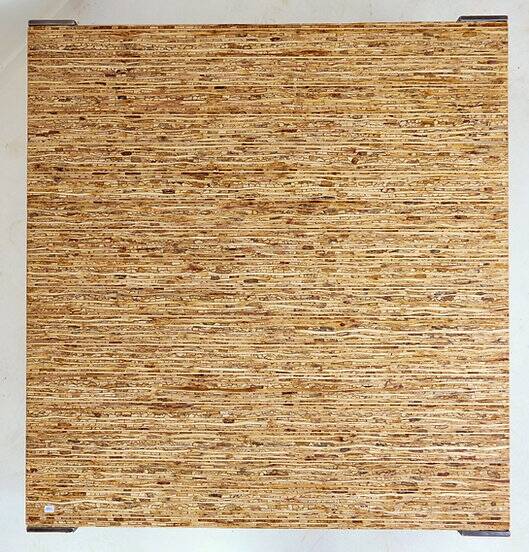 Table basse en métal et sorgho