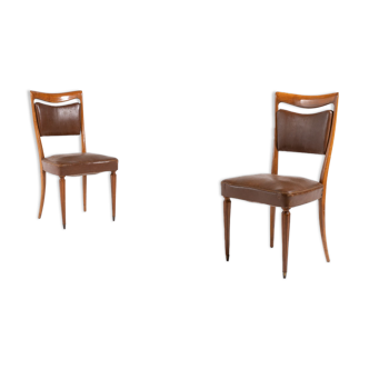 Set of 2 Italian chairs by Vittorio Dassi 1950