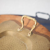 Vintage brass top, E.Roblin Villedieu Manche, handle tray, tableware, hammered top