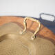 Vintage brass top, E.Roblin Villedieu Manche, handle tray, tableware, hammered top
