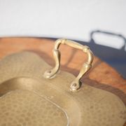Vintage brass top, E.Roblin Villedieu Manche, handle tray, tableware, hammered top