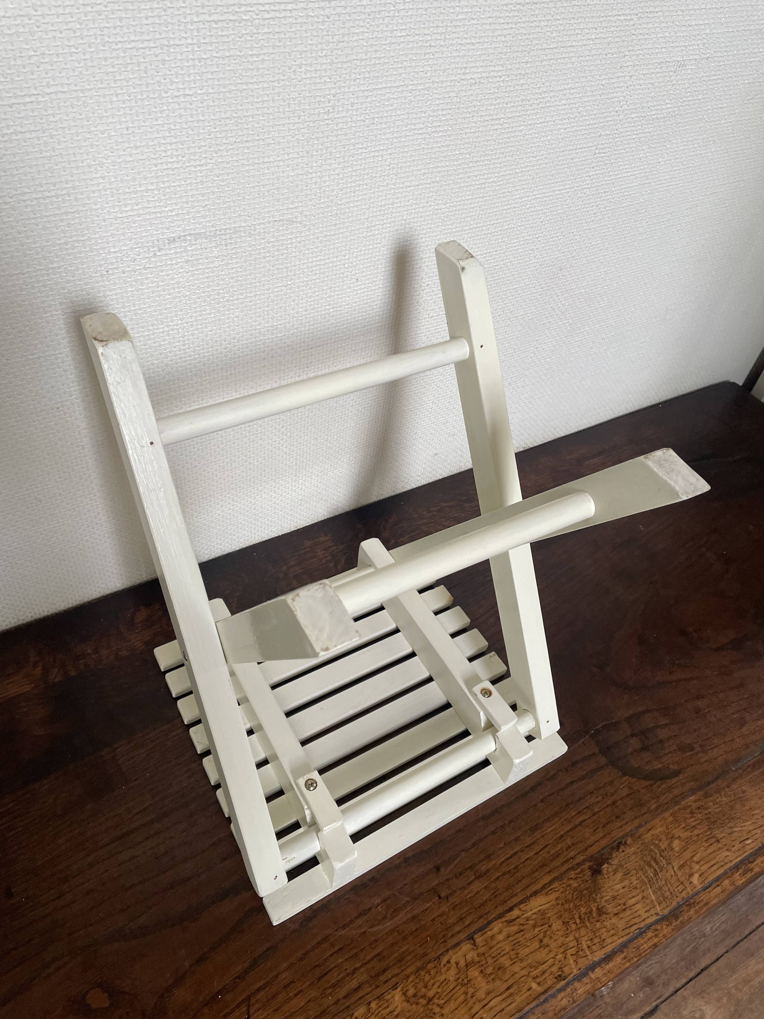 Tabouret de pêche à lattes vintage