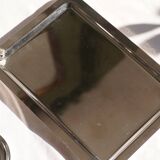 Silver-plated metal coffee service with a grape design.