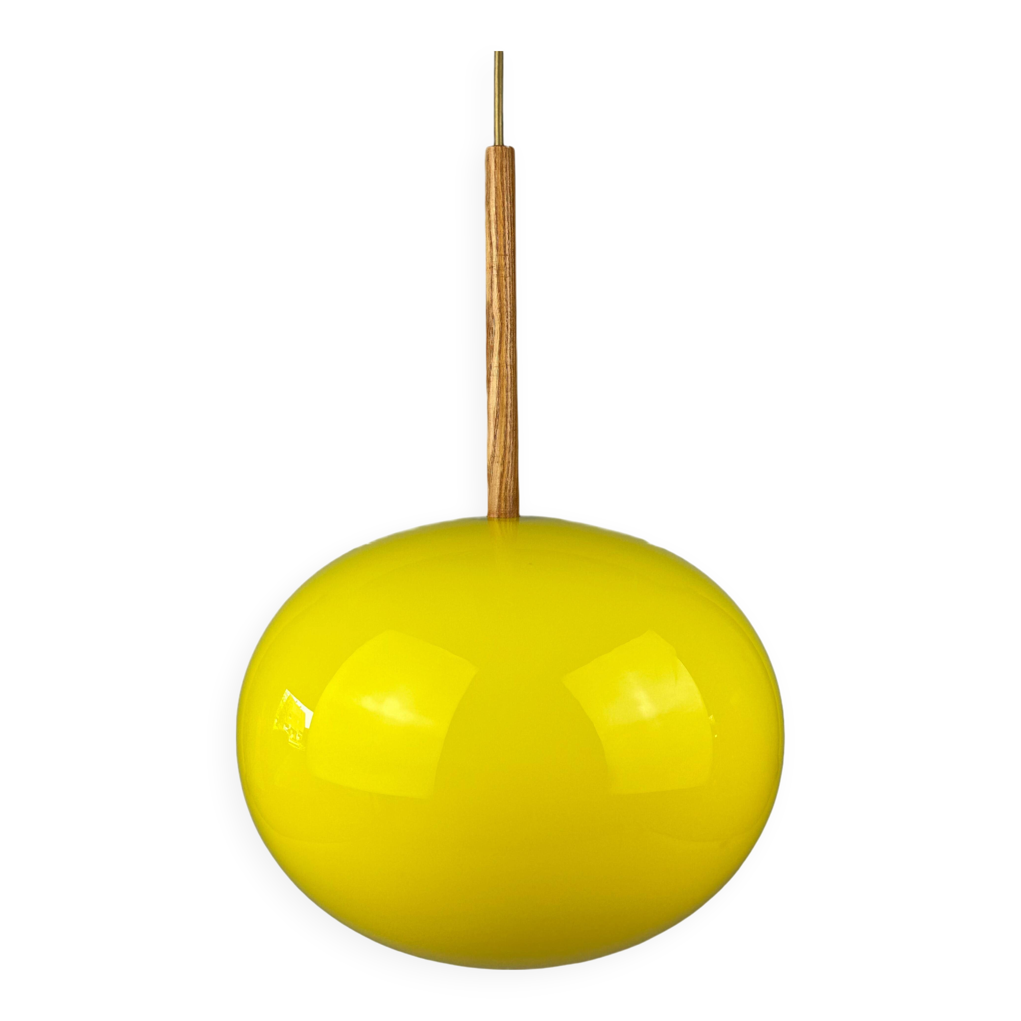 1960s/70s teak ceiling lamp by Uno & Östen Kristiansson for Luxus Sweden