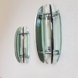 Pair of Veca Italy glass sconces
