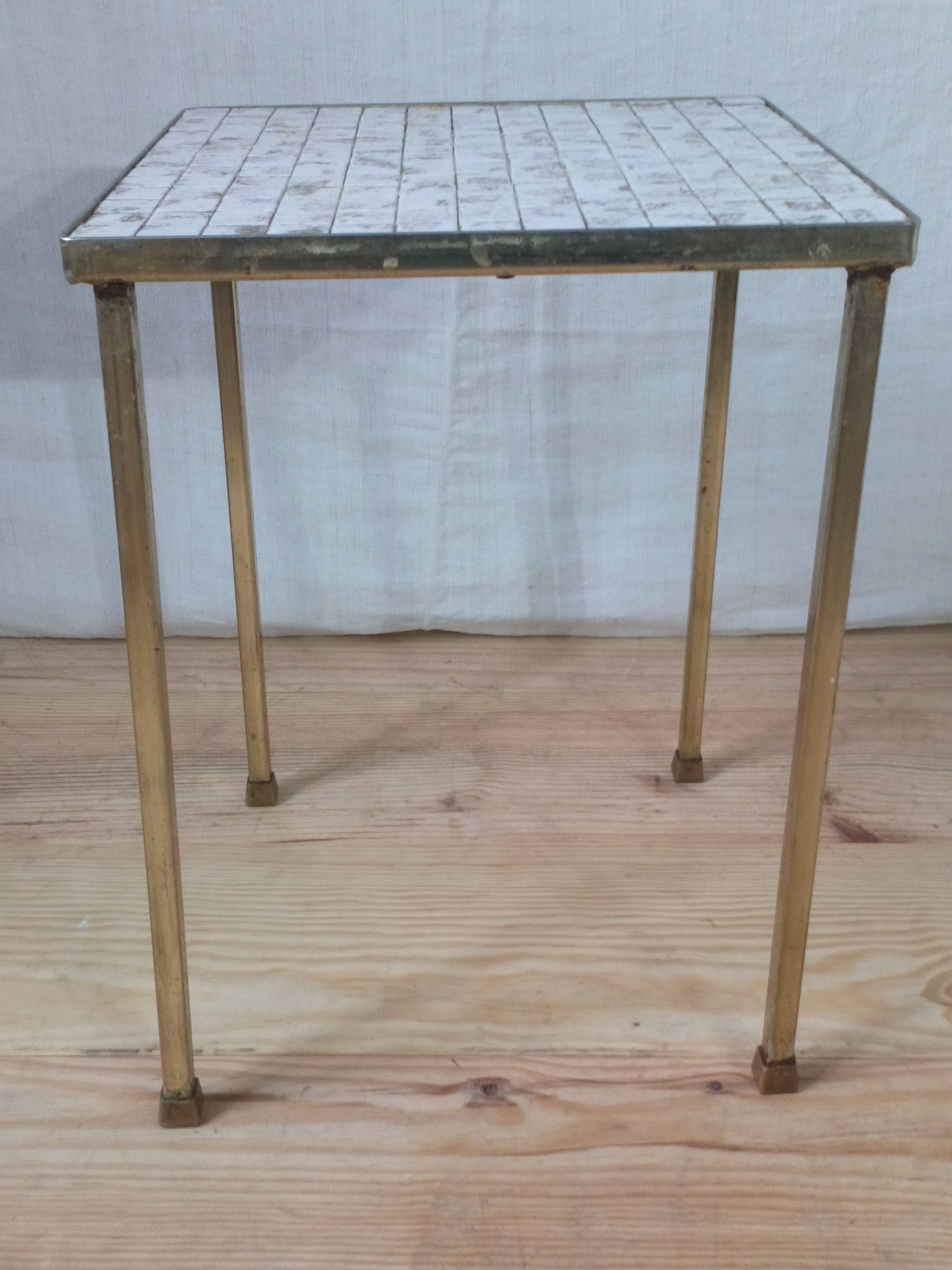 Golden vintage ceramic side table