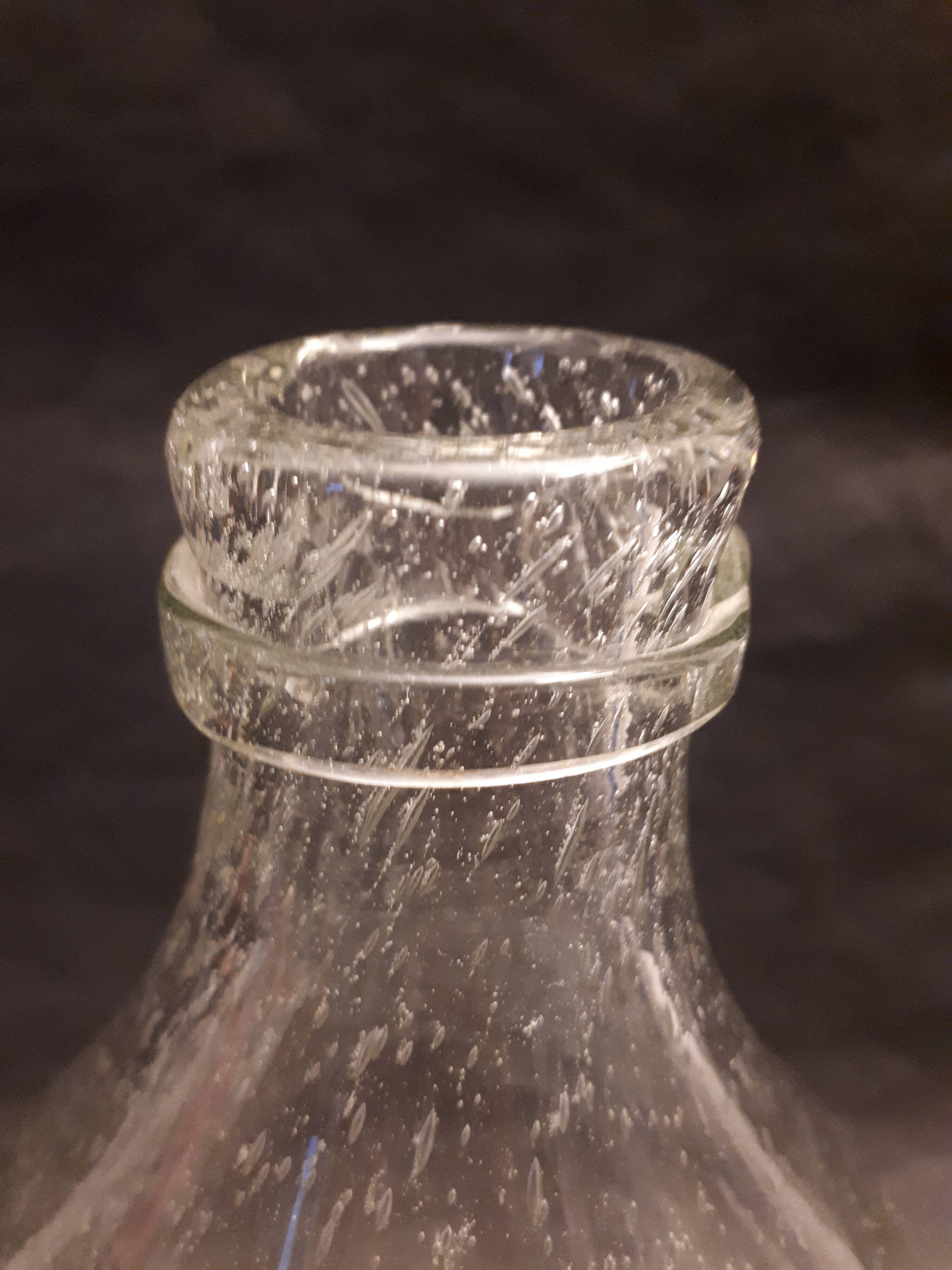 Bottle bubbling glass artisan Biot vintage 1970