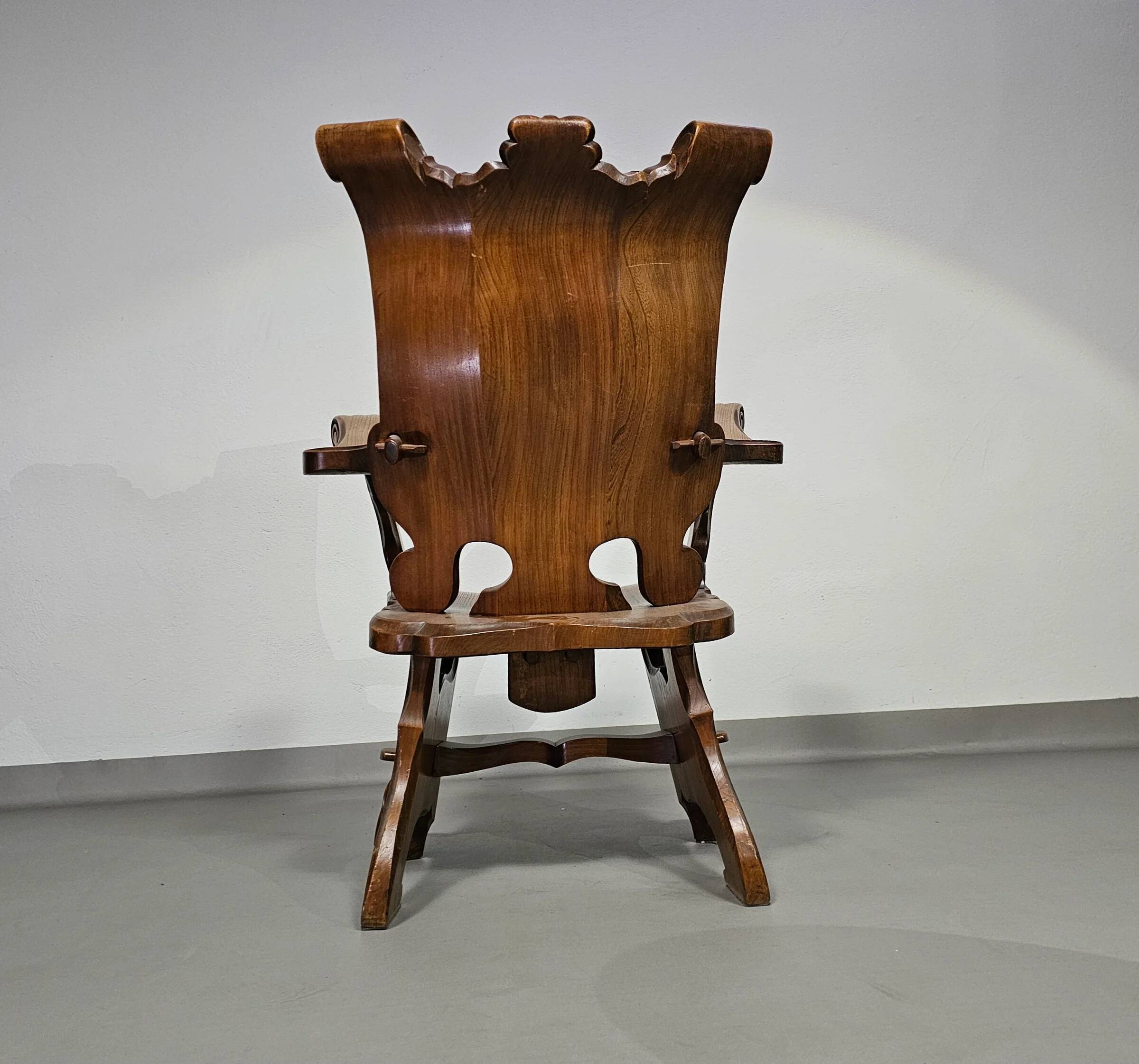 4 x large oak claw armchairs 1960s