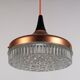 1970s Scandinavian Style Copper, Black & Prismatic Glass Pendant Lamp