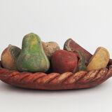 Basket and terracotta fruit