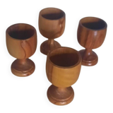 Set of wooden egg cups