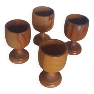 Set of wooden egg cups