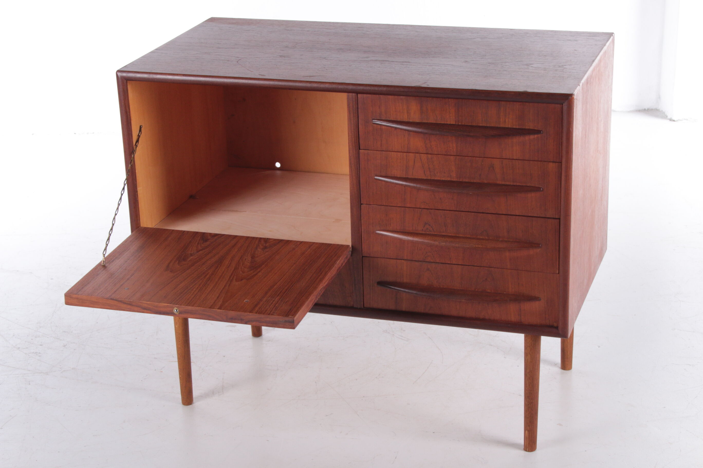 1960s buffet or TV cabinet with 4 drawers in teak Danish design
