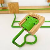 Set of towel hook and shelf in pine 1970