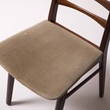 Set of 5 midcentury afromosia teak danish dining chairs, Denmark, 1960s