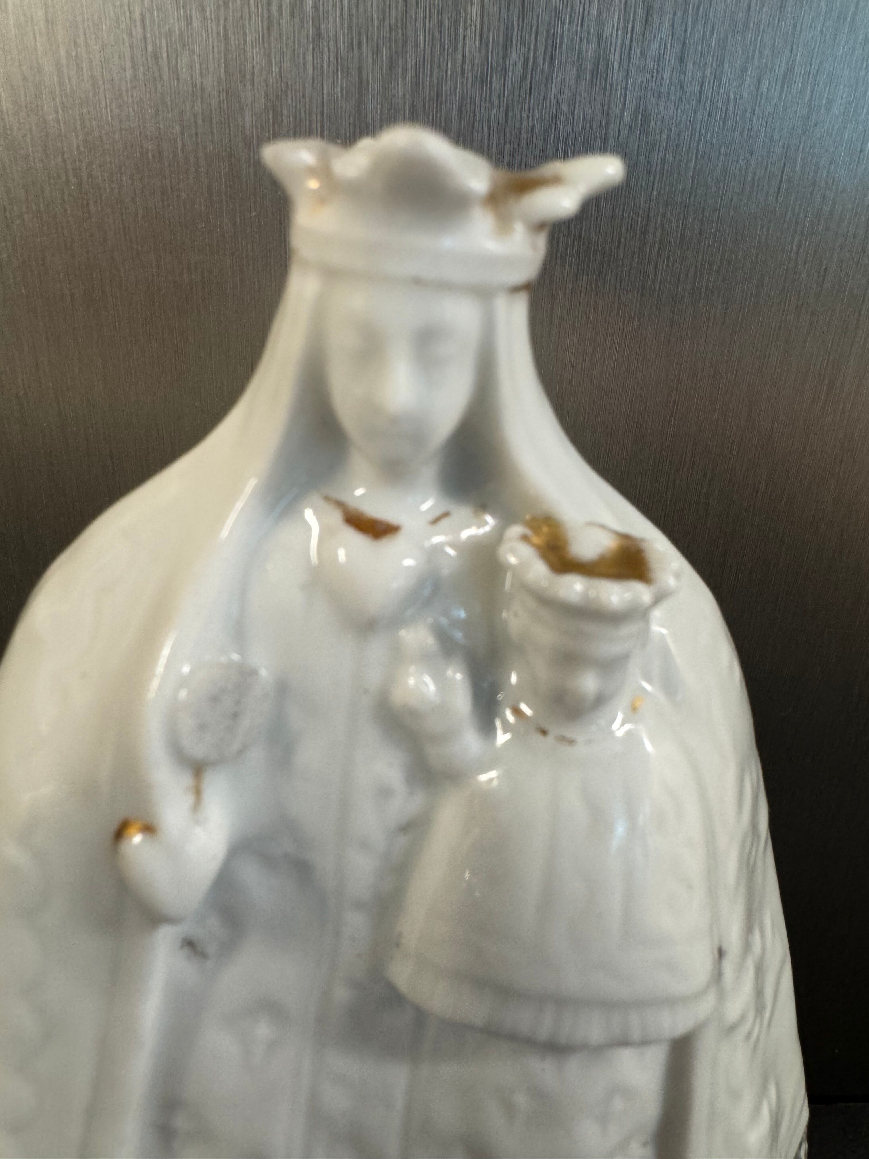 Statue of Notre Dame de Chartres signed MP