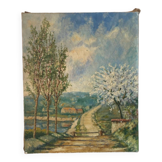 Country landscape signed from 1945