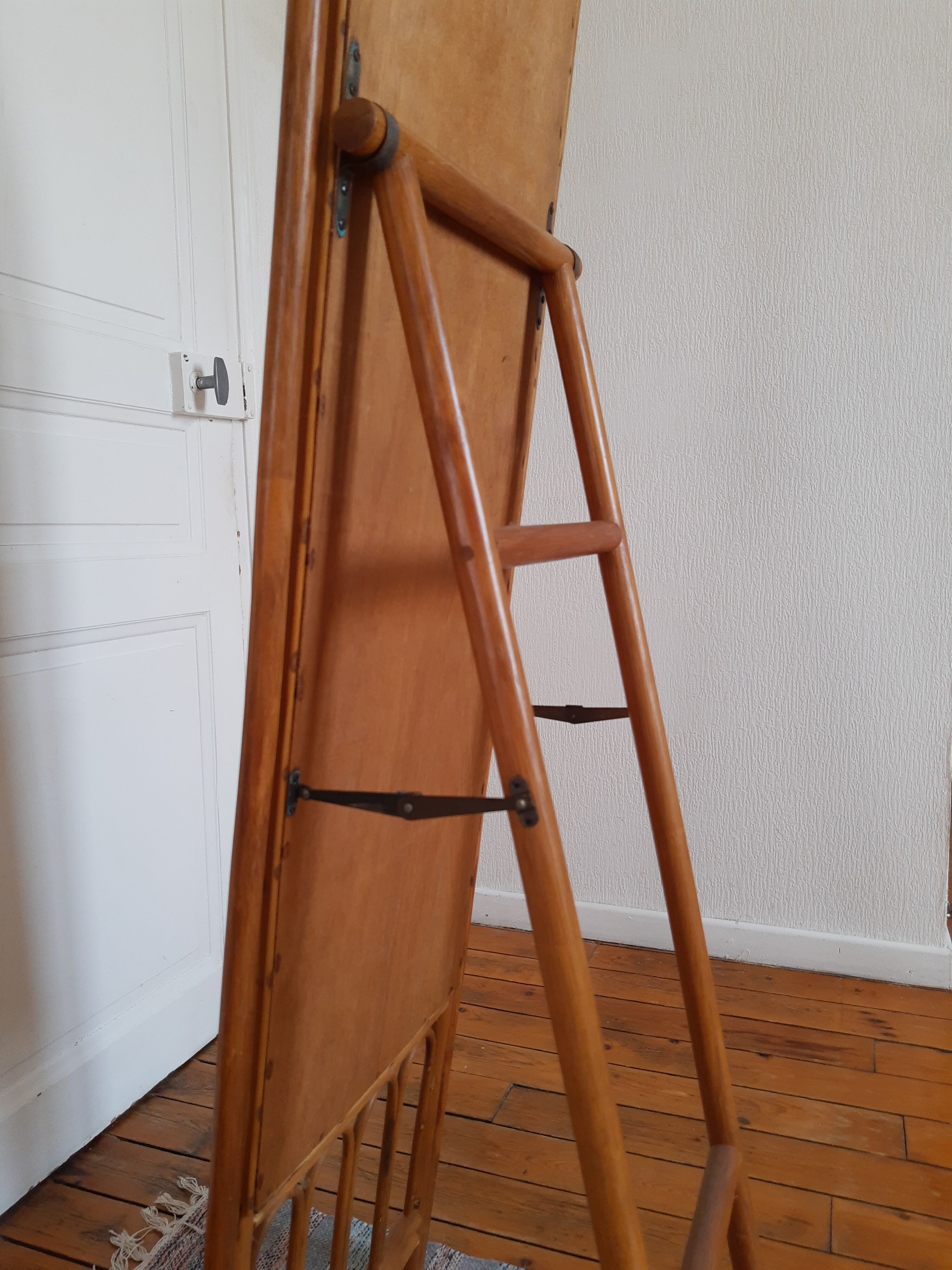 Vintage bamboo psyche mirror 38x150cm