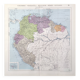Vintage map Colombia Venezuela Ecuador Guyanas 43x43cm from 1950