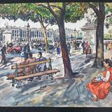 André Duculty (1912-1990) Watercolor on paper "Pont Alexandre III à Paris" Signed lower left