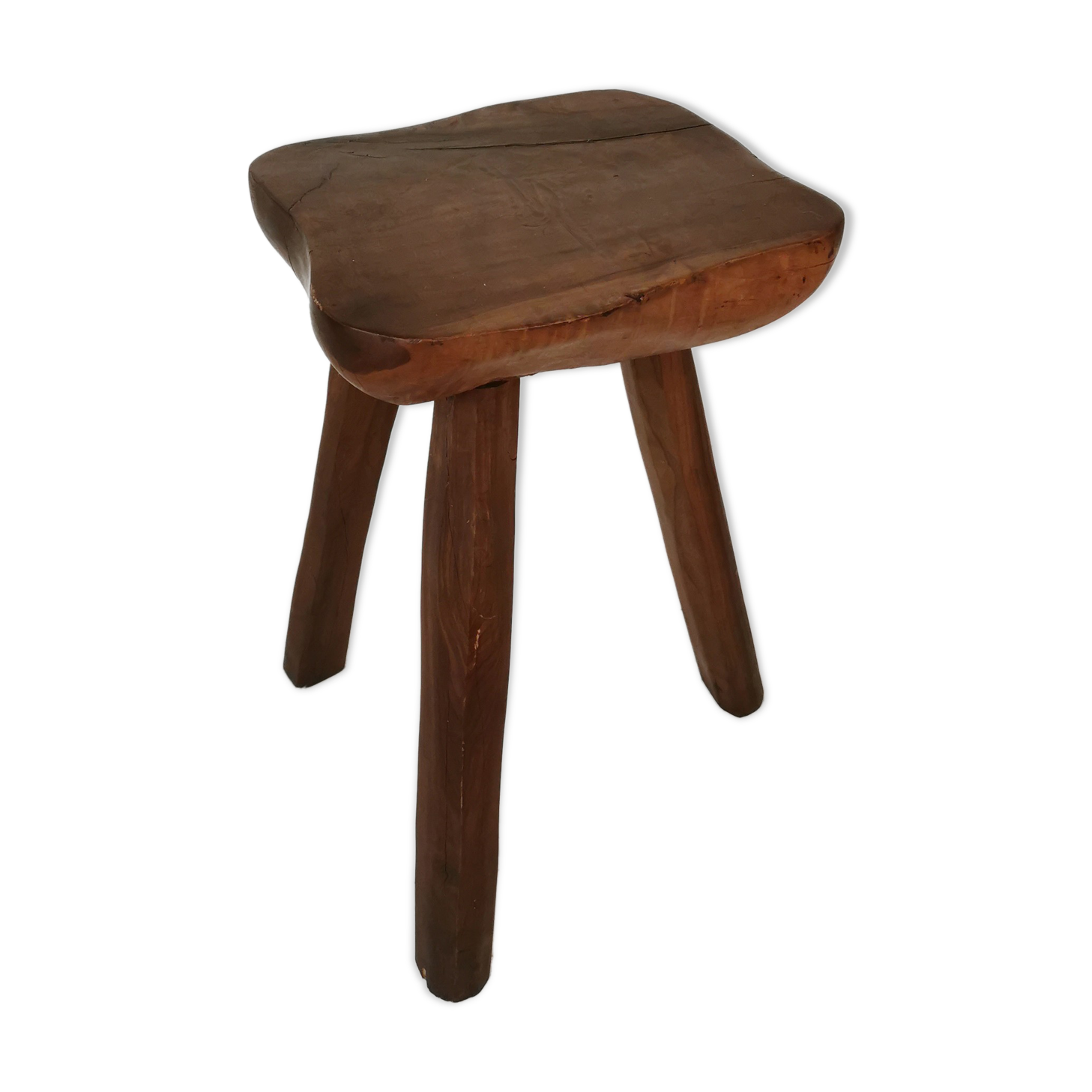 Tripod tabouret in massive olivier