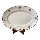 plat oval Digoin Sarreguemines petites fleurs années 50