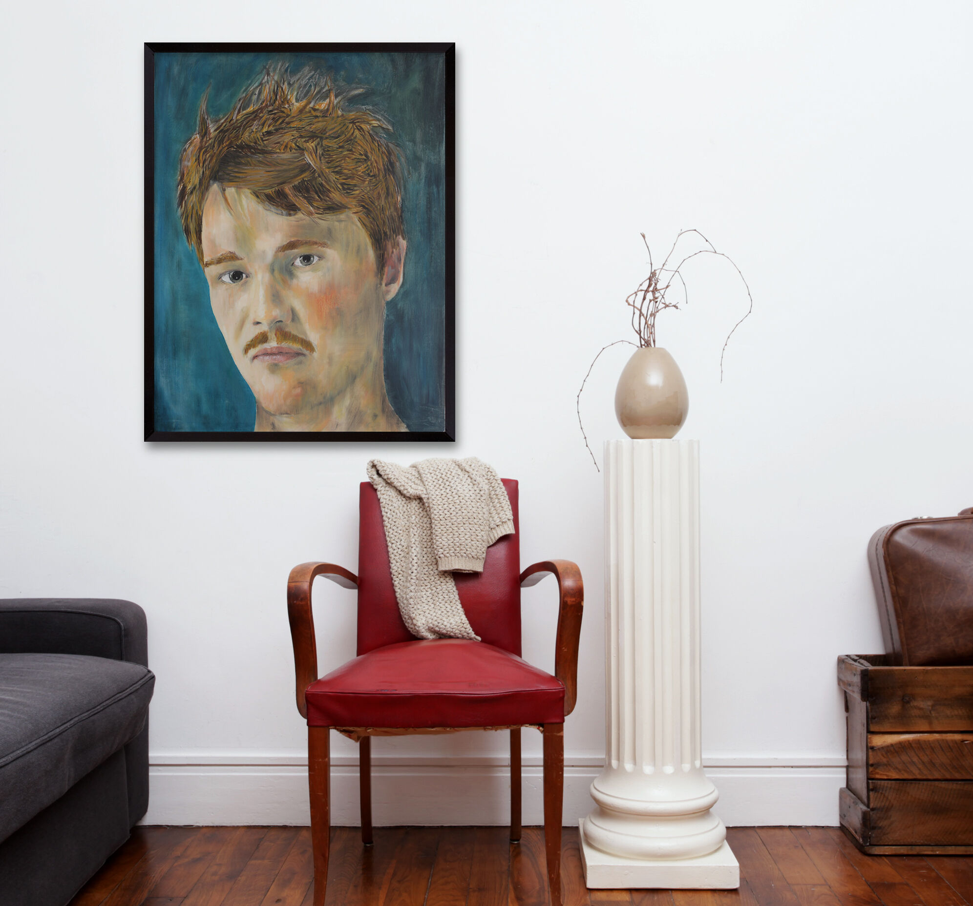 Portrait painting young man