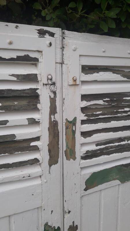 Shutters 4 leaves H148xL245cm antique oak pair 1