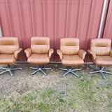 4 fauteuisl cuir design 70's Sitag