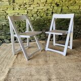 Pair of 2 folding chairs made in Italy