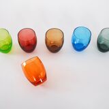 Set of colourful glasses, Italian design, 1970s, made in Italy
