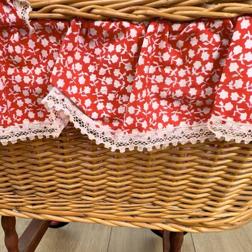 Vintage wicker doll pram cradle