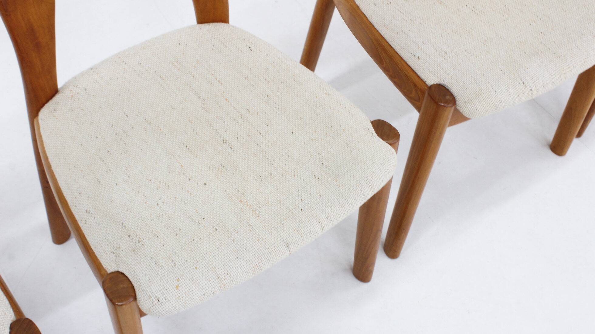 Vintage Danish solid teak dining chairs by Niels Koefoed 1960s set of 4